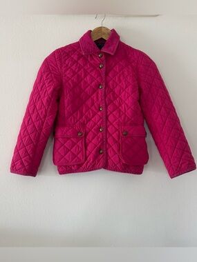 Polo Ralph Lauren Jacket M (8-10) Girls Pink Quilted Corduroy Collar Barn Preppy